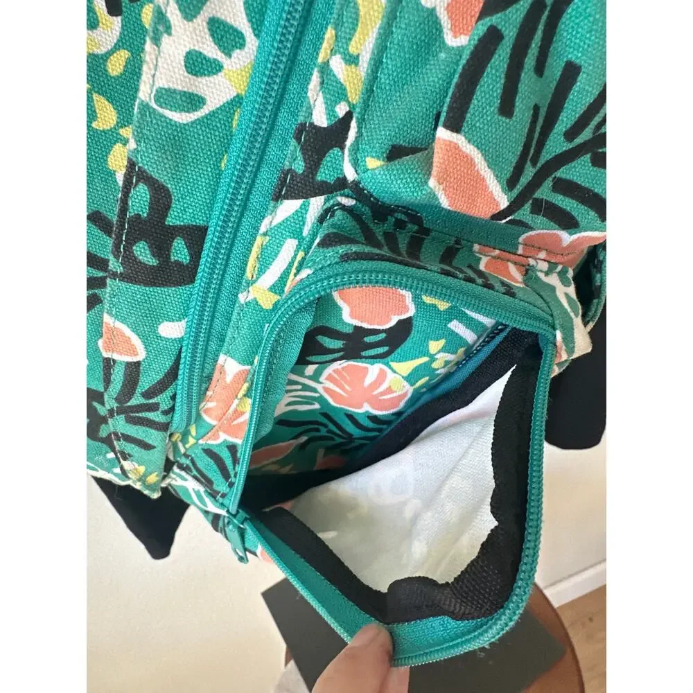 KAVU Rope Sling Bag Tropical Print Teal Crossbody Festival Bag